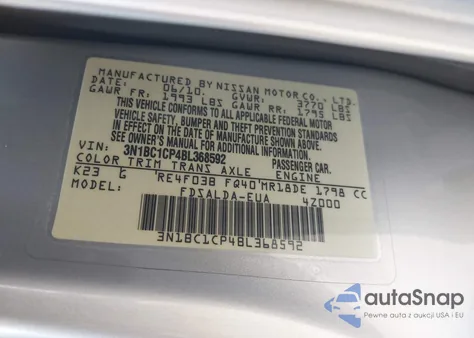 2011 Nissan Versa 1.8S from USA, damaged, VIN 3N1BC1CP4BL368592